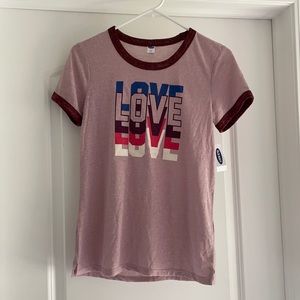 NWT Old Navy Mauve/Maroon LOVE TShirt